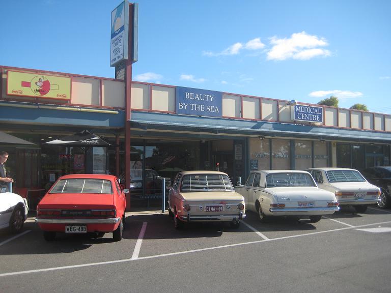 02 - Florian, AP5, BMW 2002 and TX Gemini coupe at West Beach Shops.JPG